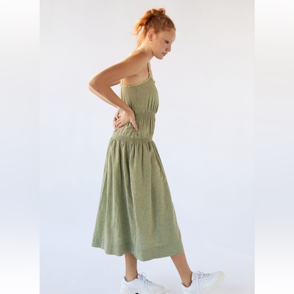 NWT UO Olive Boho Midi Dress - Picture 4 of 4